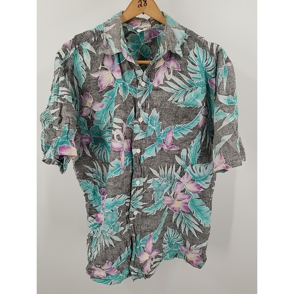 The Men's Store  Mens Short Sleeve XL Button Up Shirt Hawaiian Floral‎ - Picture 3 of 6